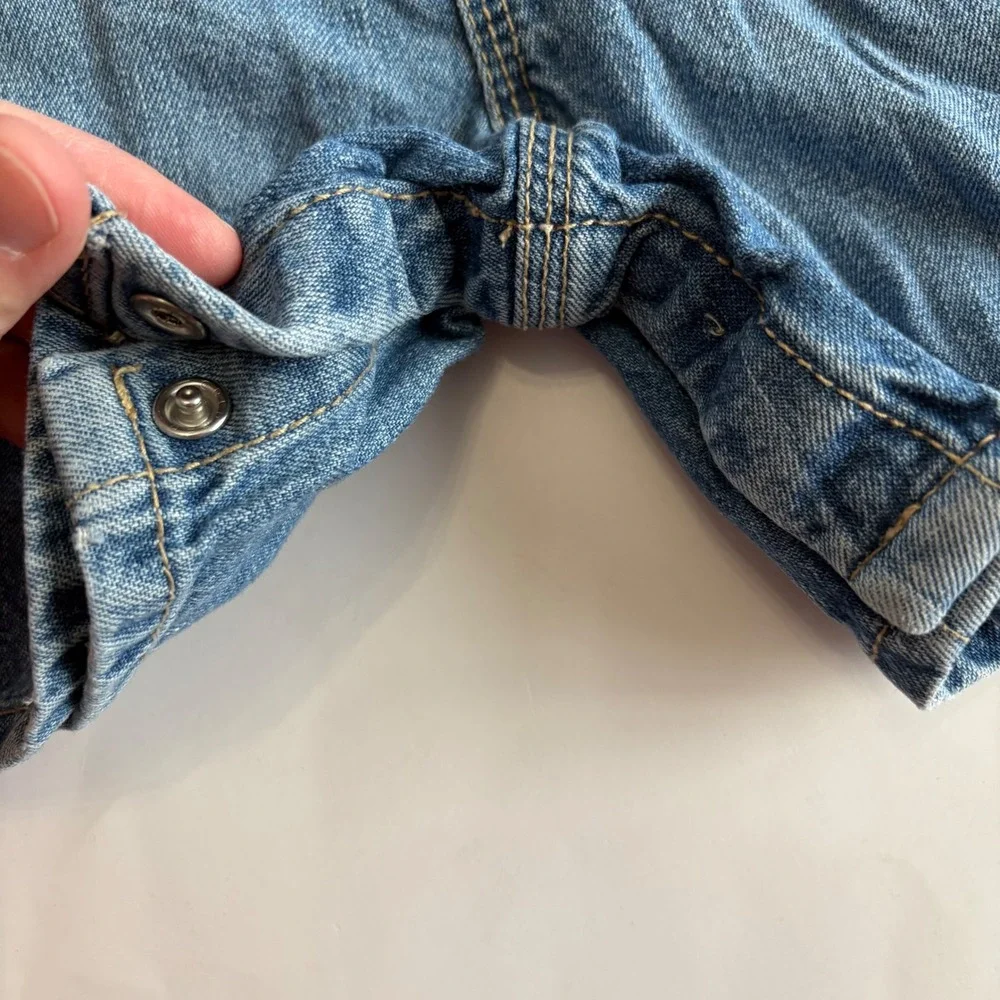 Oshkosh Bgosh‎ 18M Denim Shortalls Y2K Carpenter Blue Jean Overalls Medium Wash